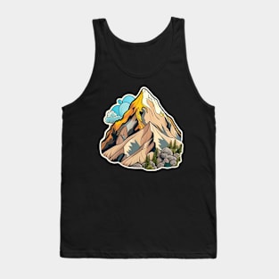 Yellowstone Peak Mountain Sticker Tank Top